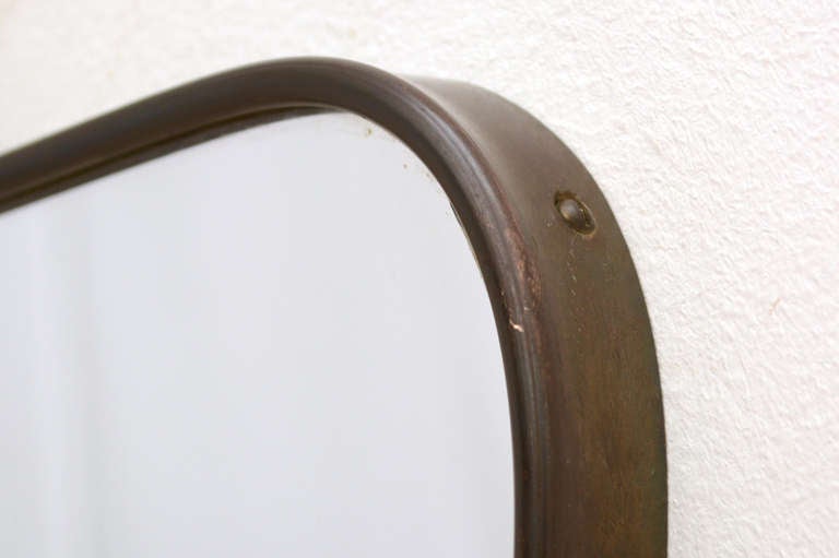 Mid-20th Century Specchio & Ottone Italiano, Italian Mirror Brass Frame
