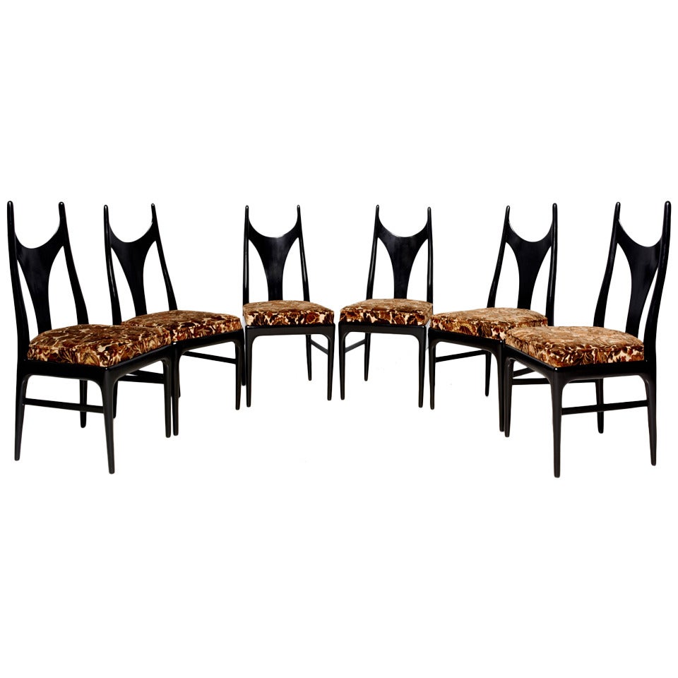 Eugenio Escudero Set of Six Manta Ray Style Dining Chairs