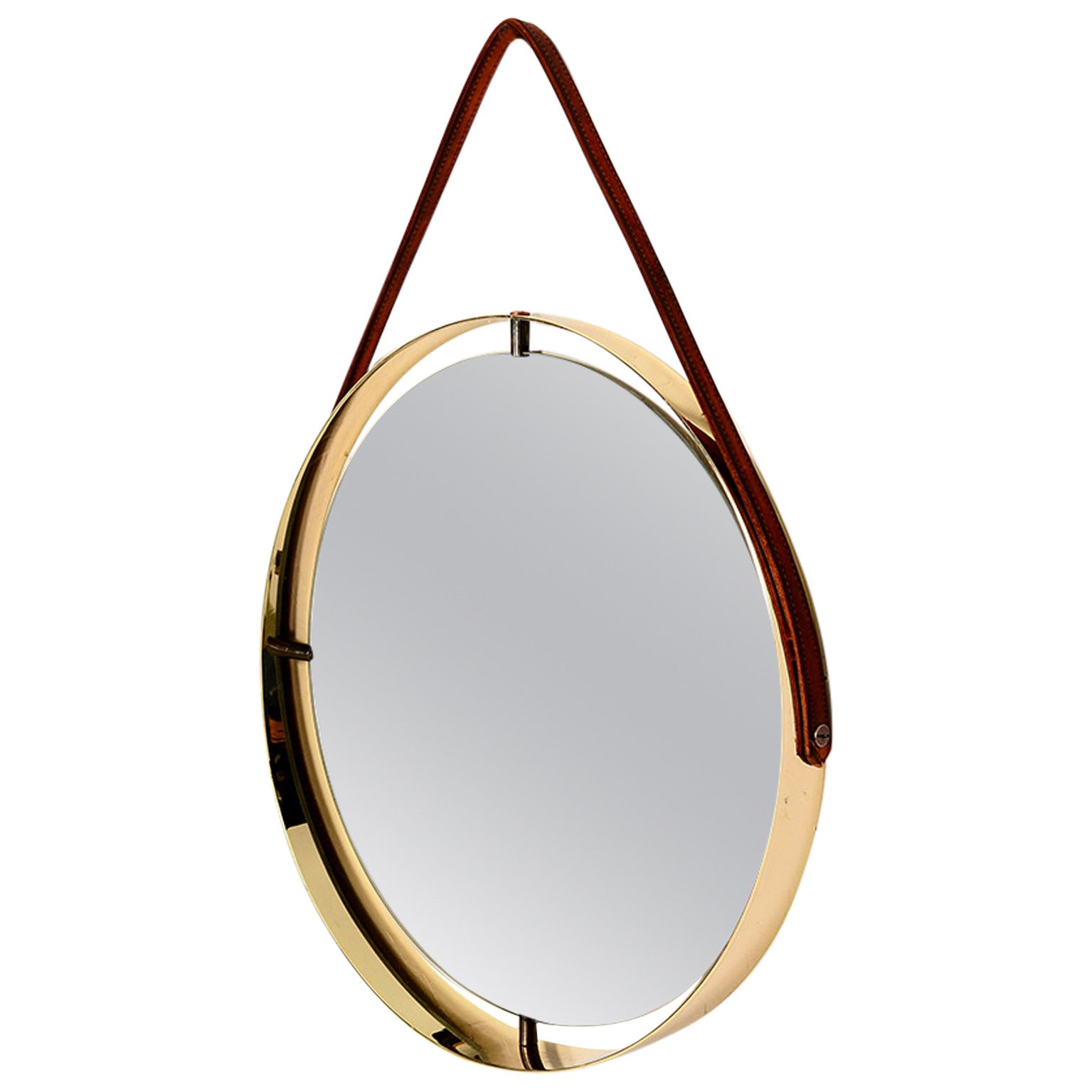 Round Mirror with Leather Strap