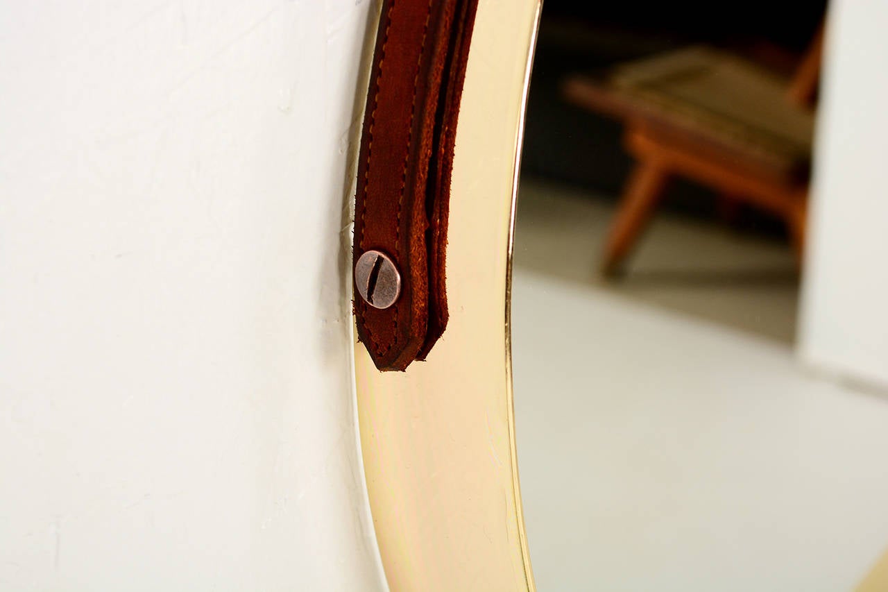 round mirrors with leather straps