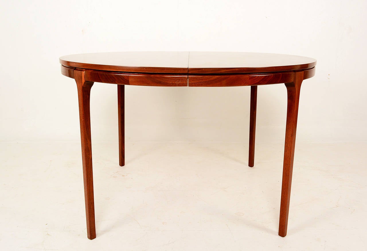 Mid-Century Modern Walnut Oval Dining Table, Mid Century