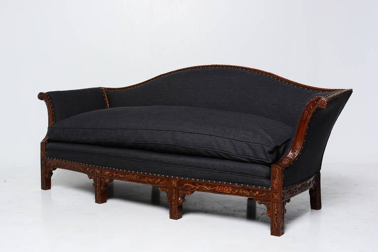 Wood Antique Victorian Sofa