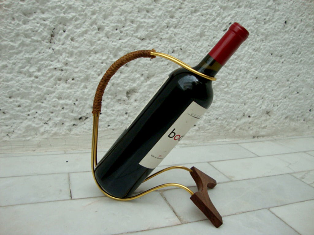 Mid-Century Modern Single Wine Holder