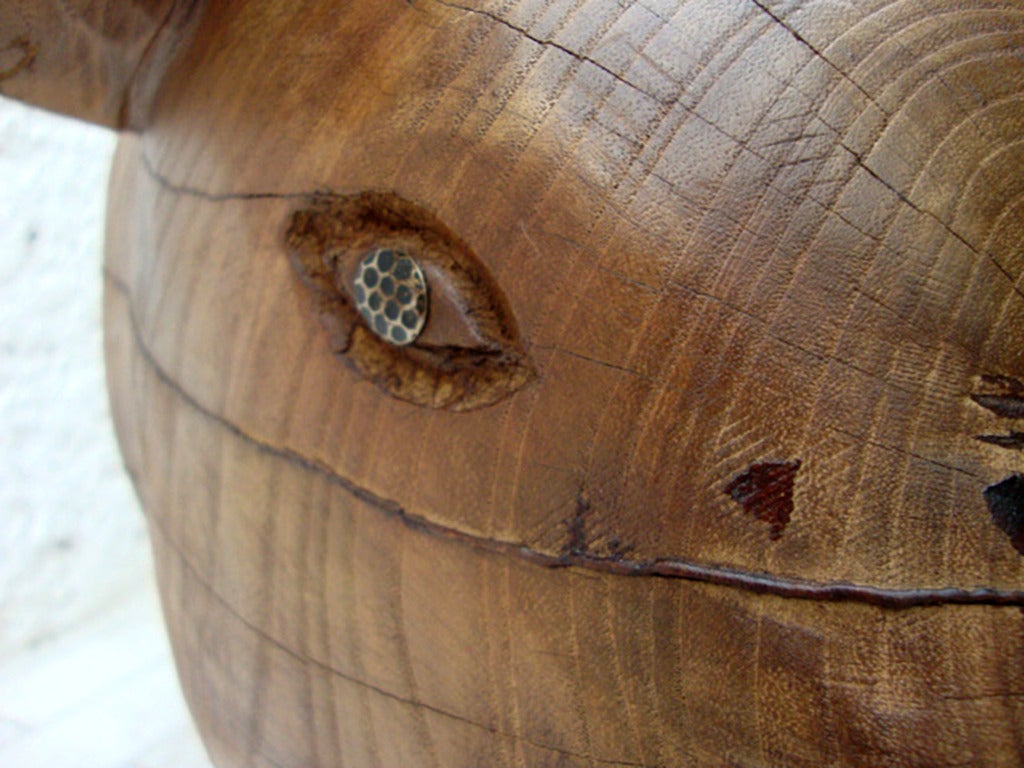 Mexican Pig Wood Sculpture Stool