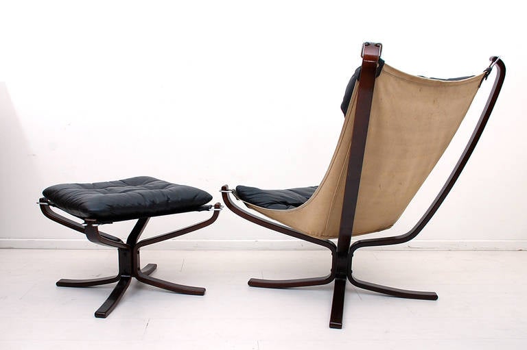 Norwegian Falcon Chair with Ottoman