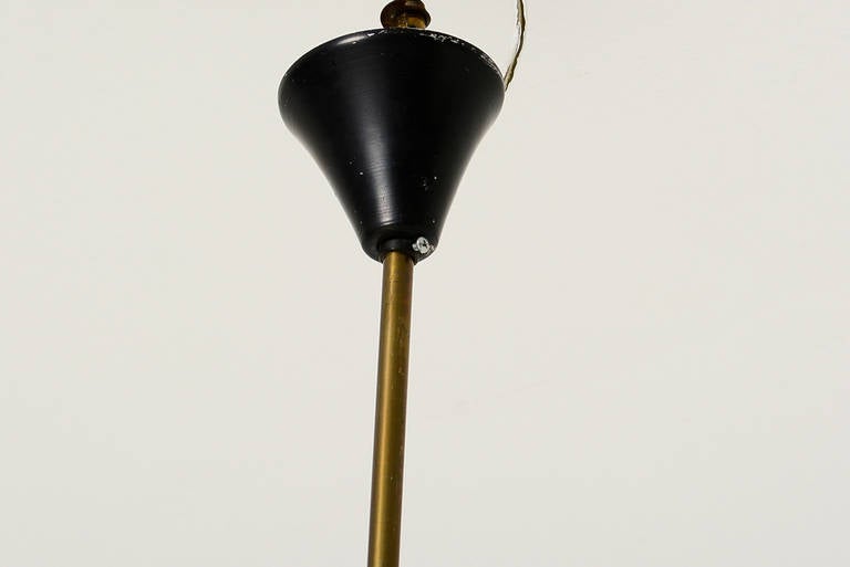 Mid-20th Century Italian Chandelier with Teak Diffusers