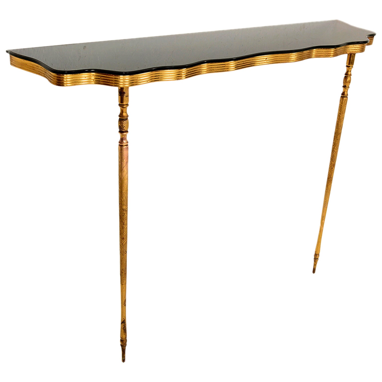 Italian Brass Console Table