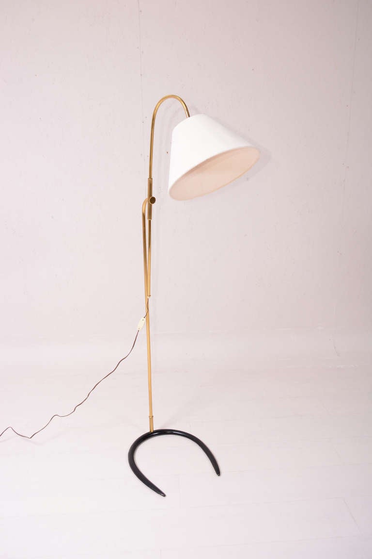 Mid-Century Modern Italian Floor Lamp Horseshoe Base