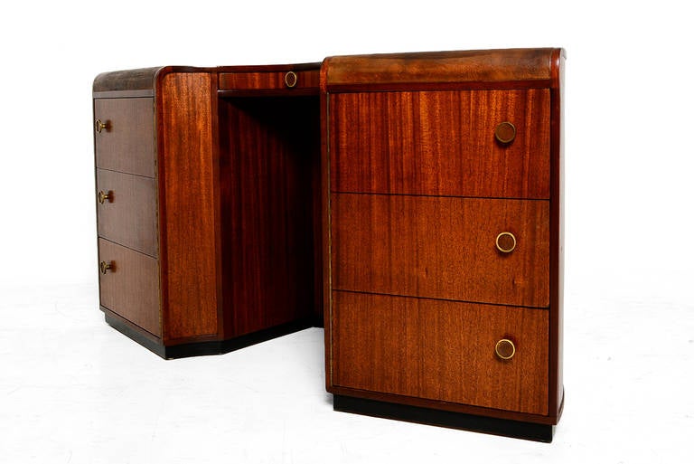 Mahogany Demilune Desk by Edward Wormley for Dunbar