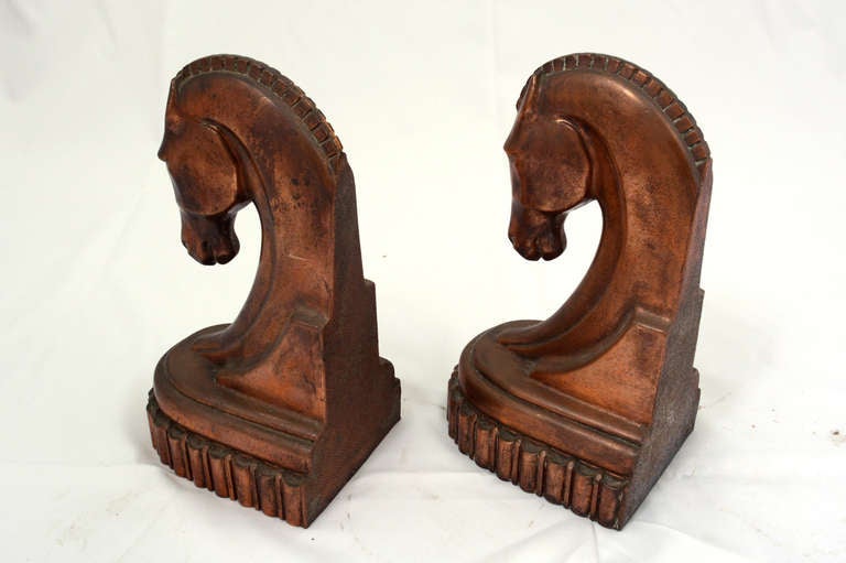 Mid-20th Century Art Deco Horse Bookends, 1941
