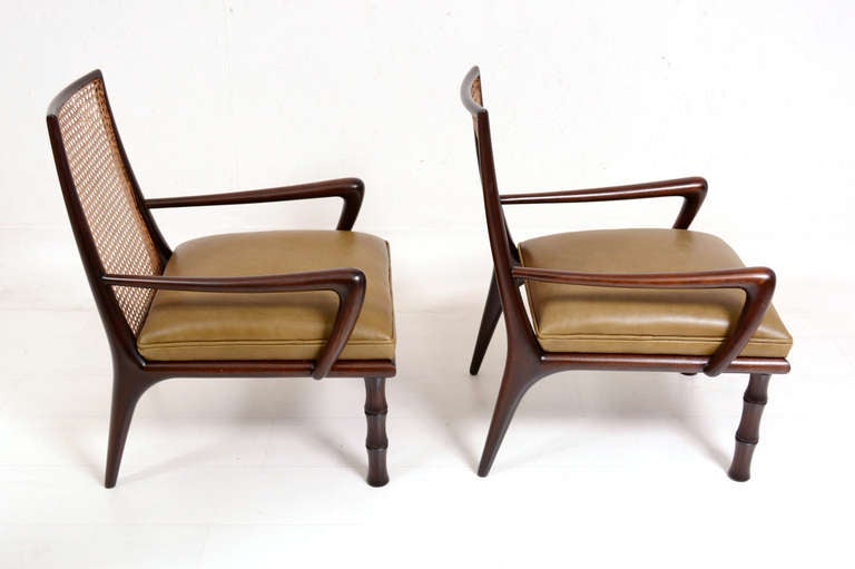 Cane Lounge Chairs attributed to Eugenio Escudero