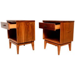 Mid Century Walnut Nightstands