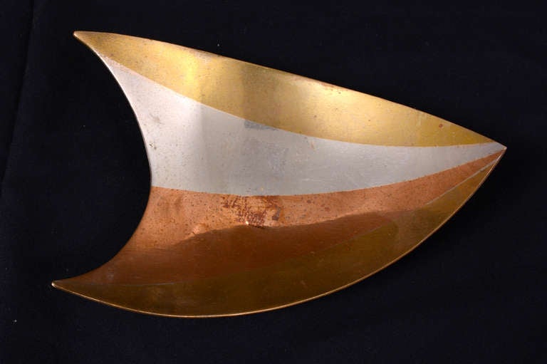 Mid-Century Modern Married Metals Sculptural Dish / Bowl