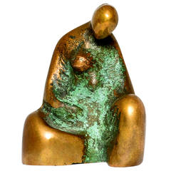 Abstract Madonna and Child Bronze Sculpture in the Manner of J Boyd