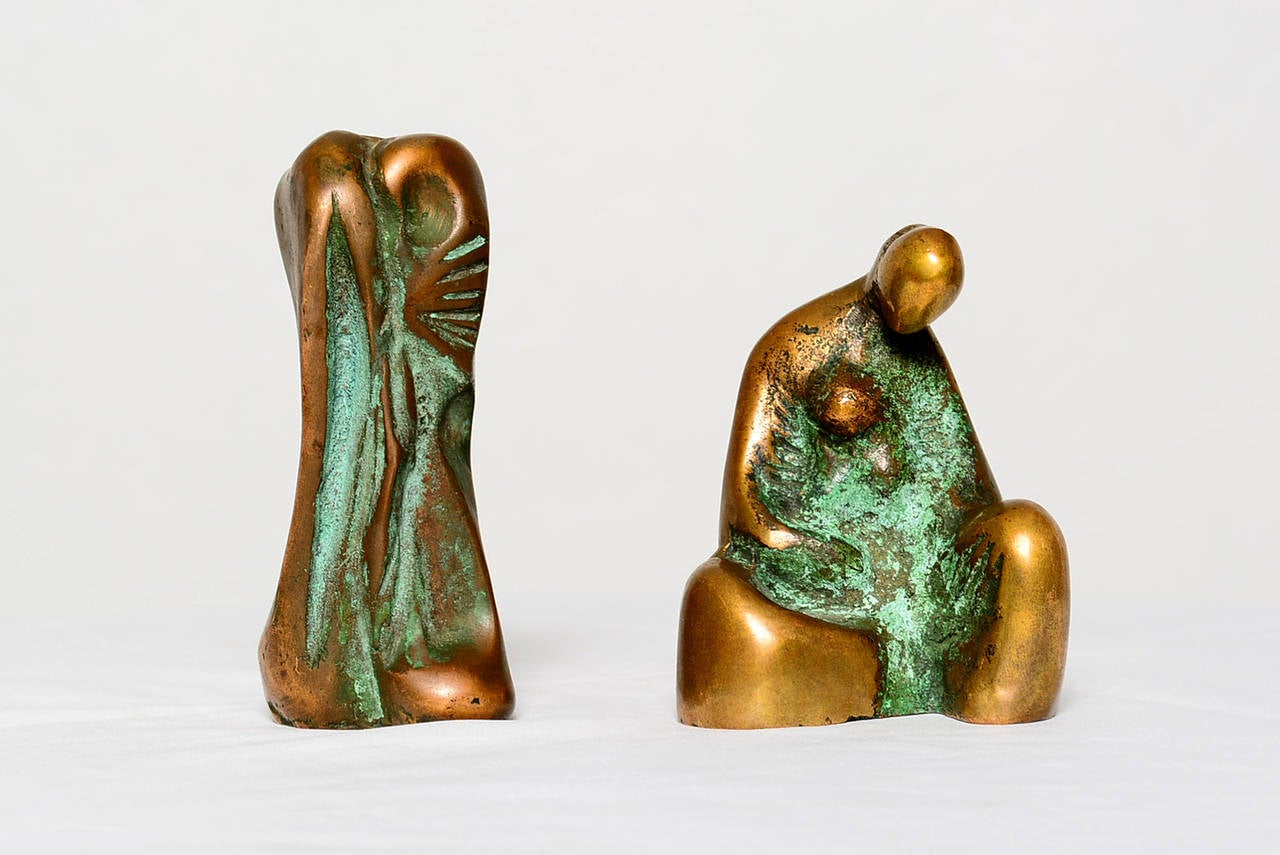 Folk Art Small Abstract Bronze Sculpture in the Manner of Boyd