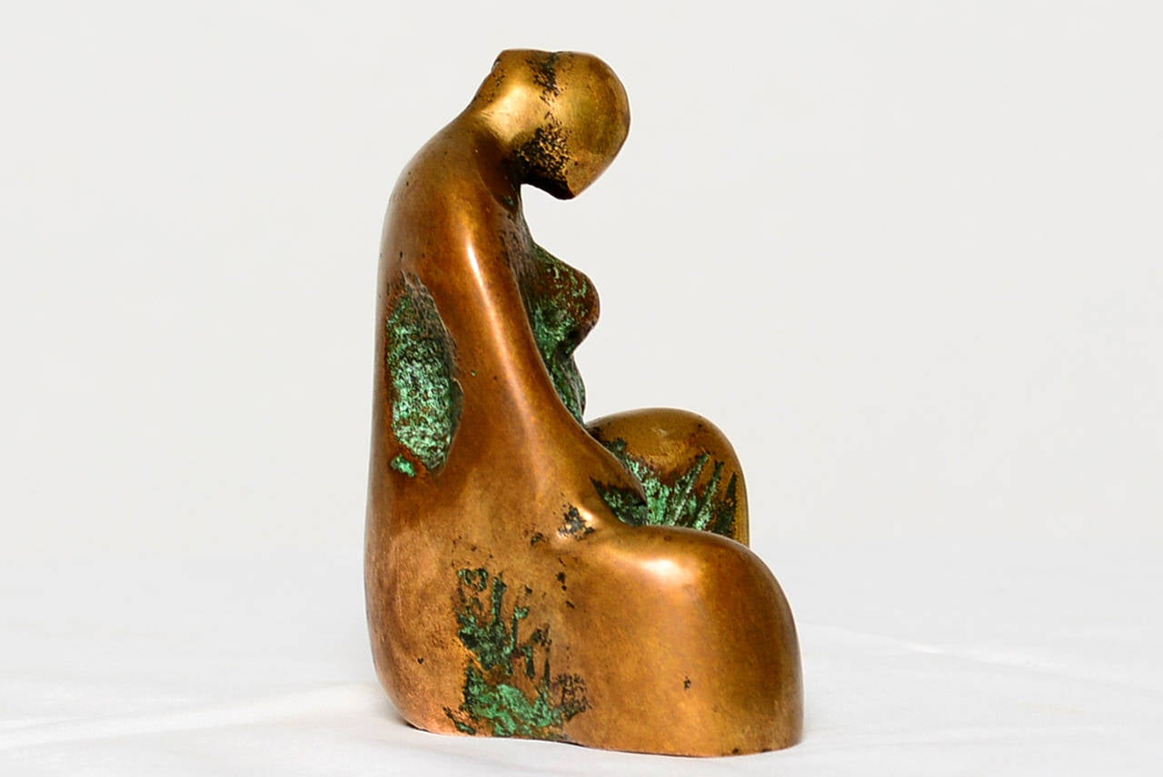 Abstract Madonna and Child Bronze Sculpture in the Manner of J Boyd In Excellent Condition In Chula Vista, CA