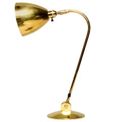 Vintage Mid Century Modern Brass Desk Lamp OMI British