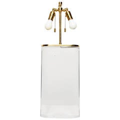 Karl Springer Lucite and Brass Table Lamp