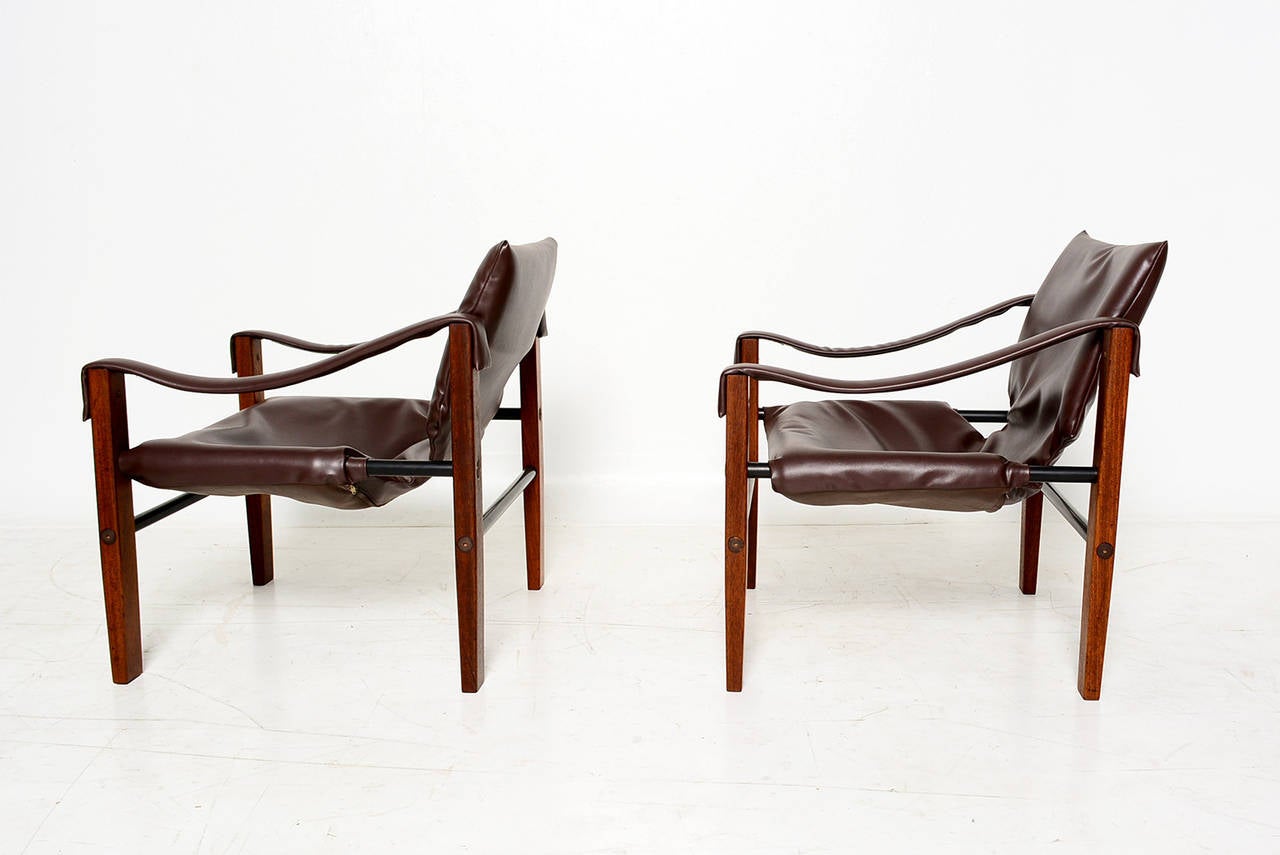 Mid-Century Modern Pair of Arkana Safari Chairs by Maurice Burke