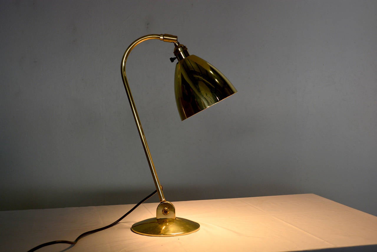 Mid Century Modern Brass Desk Lamp OMI British 3
