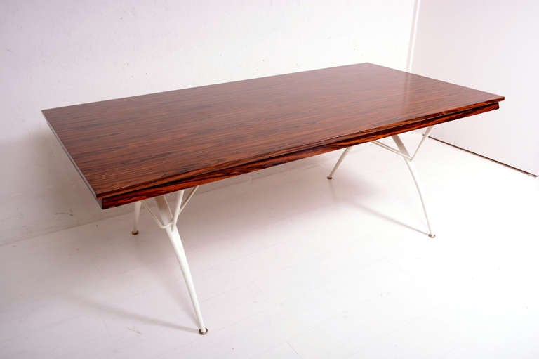 Mexican Modernist Mid-Century Modern Dining Rosewood Table with Chairs In Excellent Condition In Chula Vista, CA