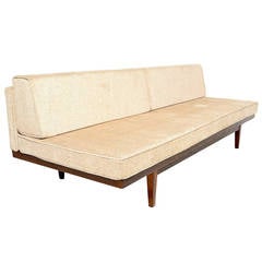 Mexican Modernist Daybed, Solid Mahogany Wood