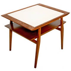 Walnut Side Table in the Manner of Milo Baughman