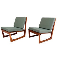 Pair of Danish Modern Teak Lounge Chairs by Jacob Kjaer