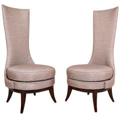 Hollywood Regency Pair of High Chairs