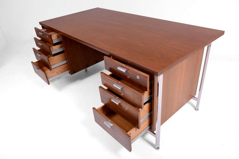 American Mid Century Modern Walnut Desk