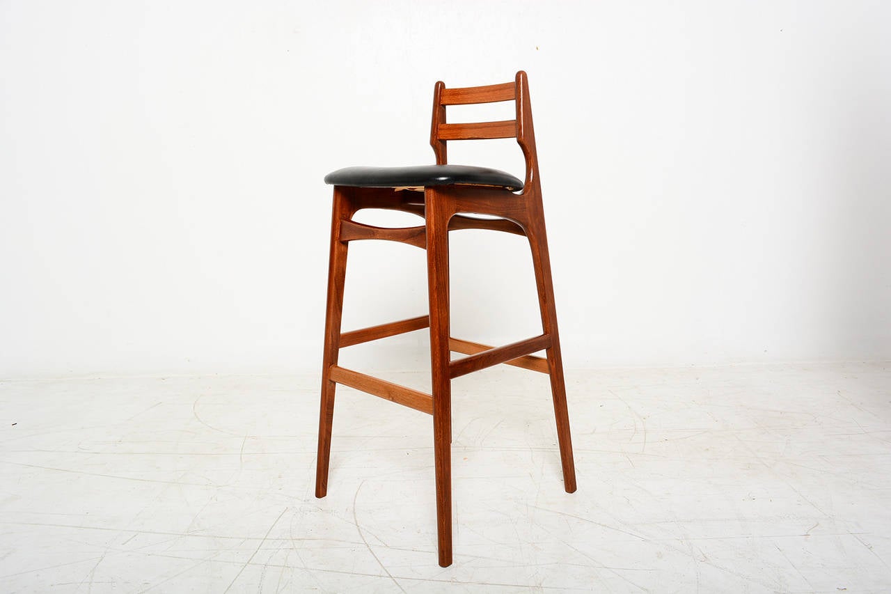 Mid-20th Century Mid Century Danish Modern Teak Bar Stool, Erik Buck Style