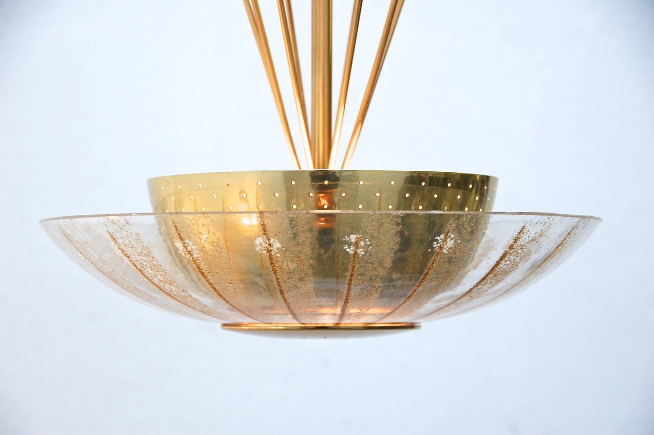 Patinated Gerald Thurston for Lightolier Ceiling Fixture II