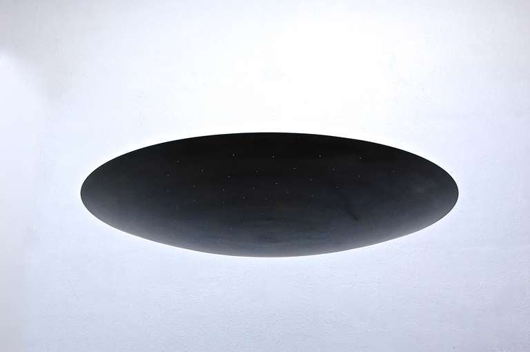 Large Perforated Steel LU Dish In Excellent Condition For Sale In Los Angeles, CA