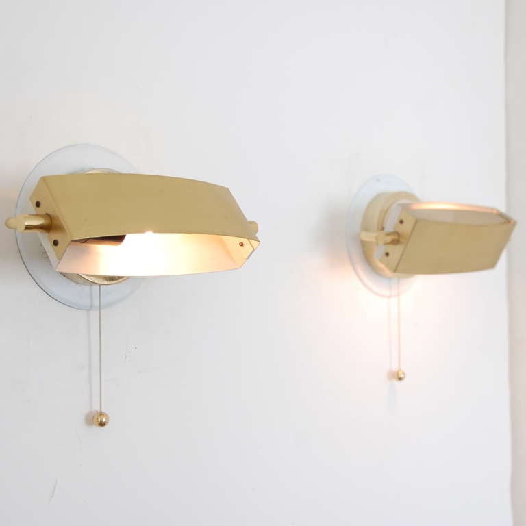 Lacquered Pair of Jacques Biny Reading Lights