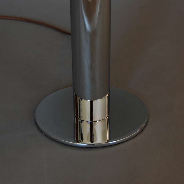 Stainless Steel Pair of American Table Lamps