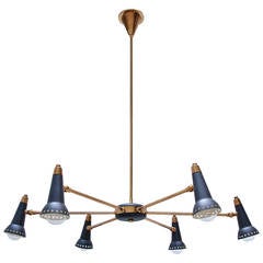 Italian Six-Arm Articulated Chandelier
