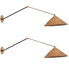 1950s Italian Wicker Sconces