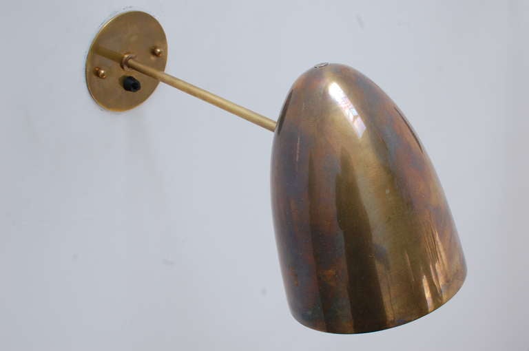 Mid-Century Modern Pivot Brass Sconces