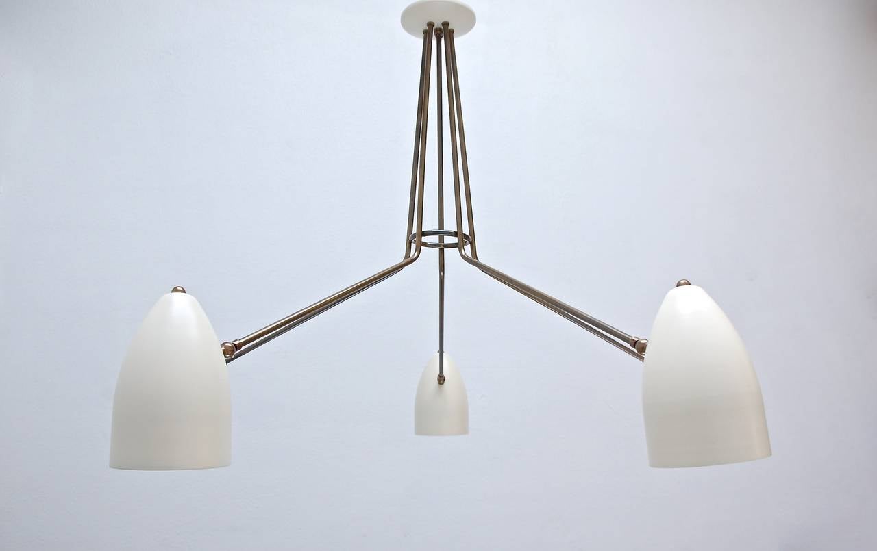 LU Five-Arm Flush Mount Chandelier by Lumfardo Luminaires In Excellent Condition For Sale In Los Angeles, CA