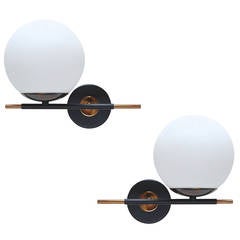 Vintage Globe Sconces from Italy