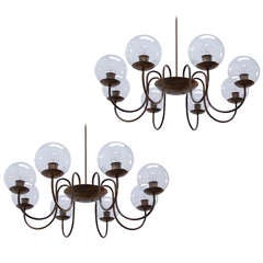 8 Globe Italian Brass Chandeliers 10