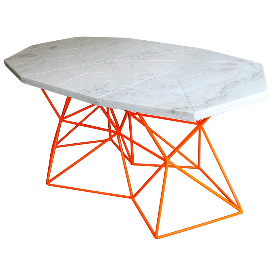 Asymmetrical Marble Dining Table or Desk by Alberto Vieyra, USA 2009