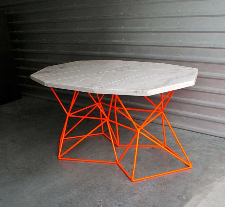 Contemporary Asymmetrical Marble Dining Table or Desk by Alberto Vieyra, USA 2009