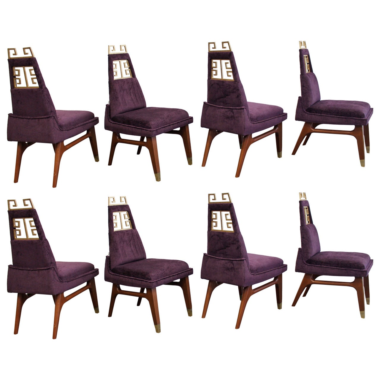 Set of Eight Greek Key Chairs by Arturo Pani, Mexico City, circa 1950 For Sale