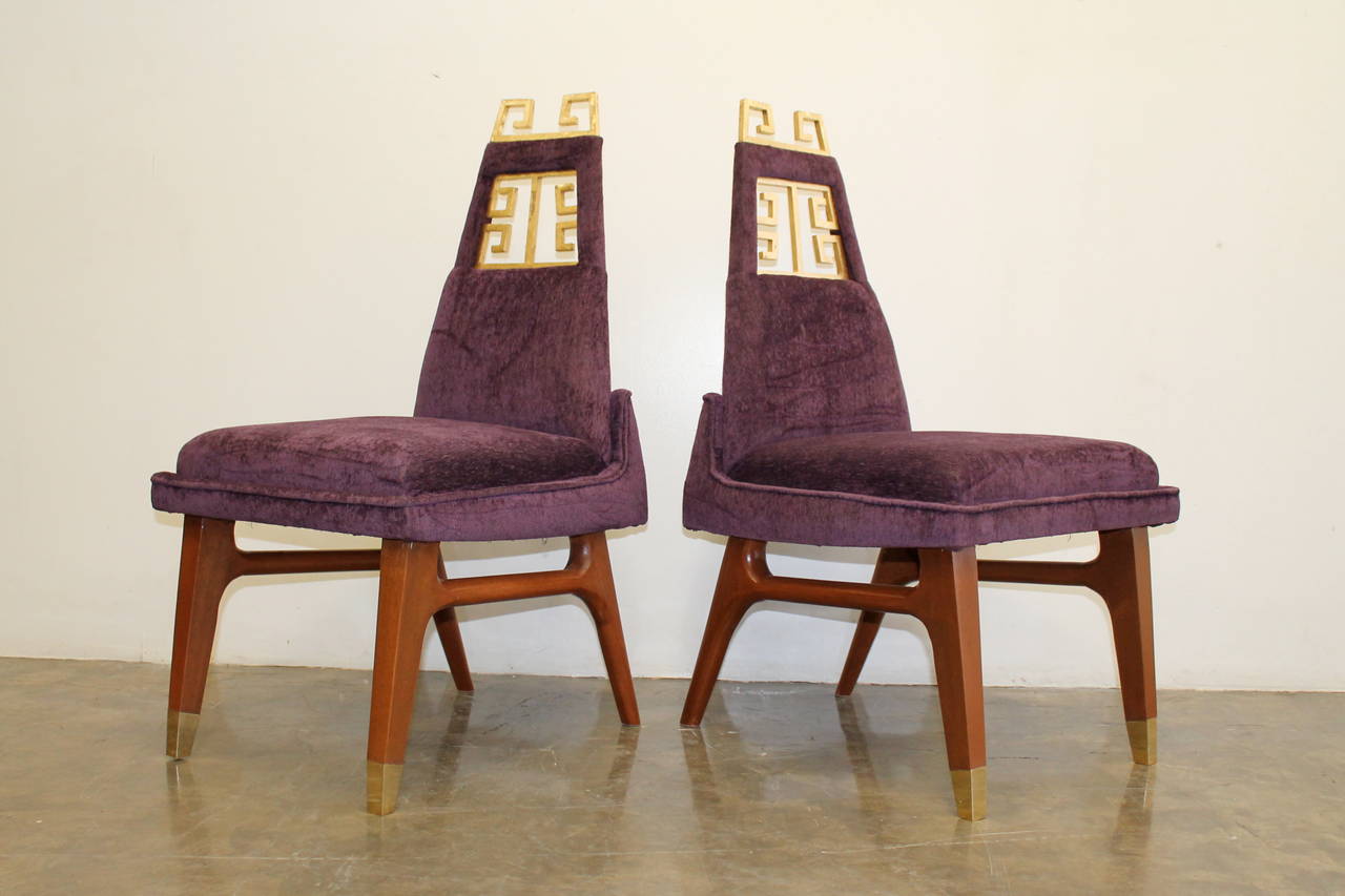 Mexican Set of Eight Greek Key Chairs by Arturo Pani, Mexico City, circa 1950 For Sale