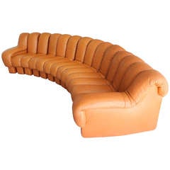 1970's De Sede Non-Stop Leather Sofa DS-600