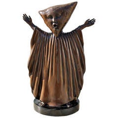 Sergio Bustamante Small Bronze Sculpture "Embrujando Estrellas" (Signed)