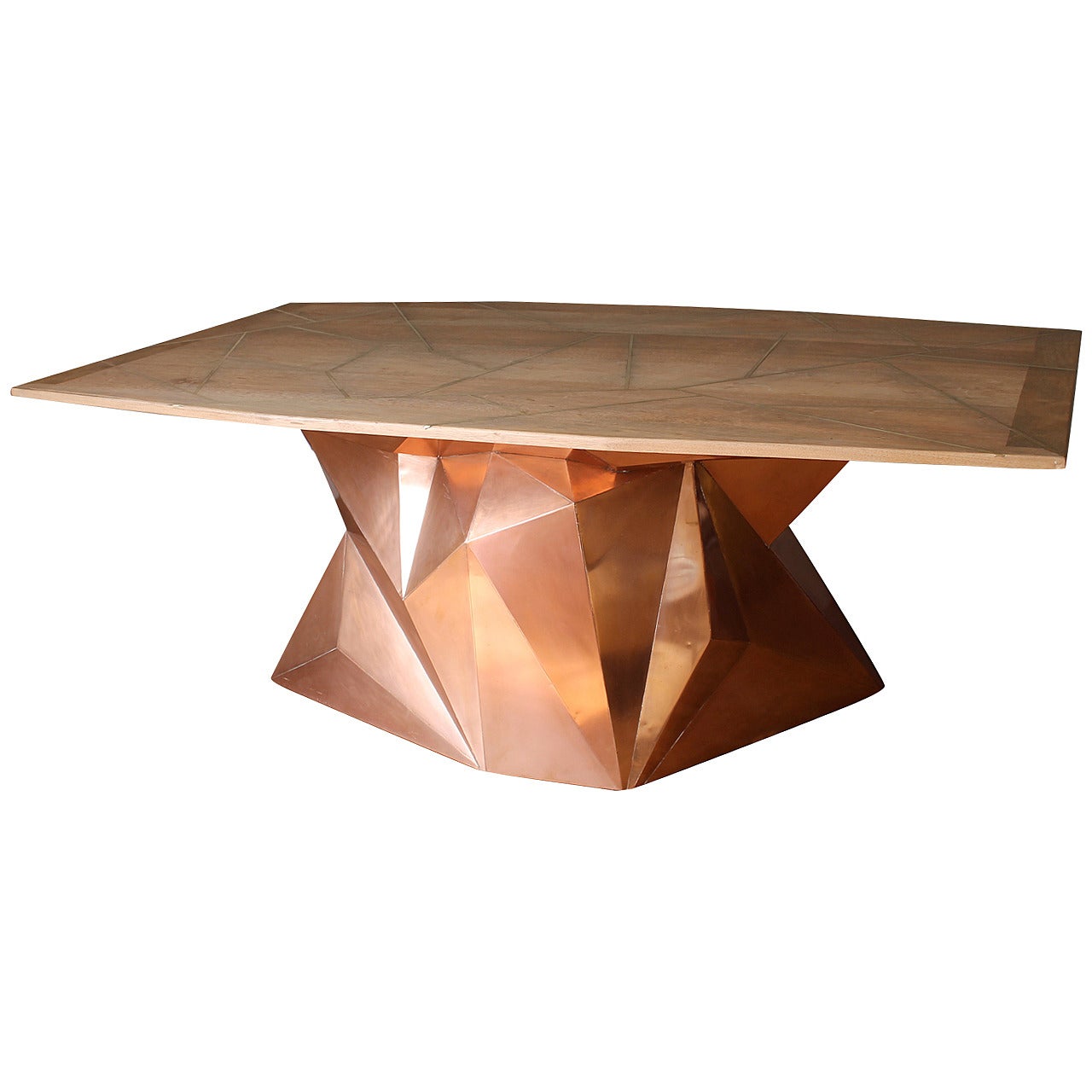 Faceted  "Nomada" Cooper Dining Table or Desk  by Alberto Vieyra. USA, 2010.