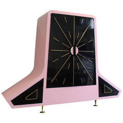 Pink and Black Lacquered Armoire by Frank Kyle, Mexico, 1950s