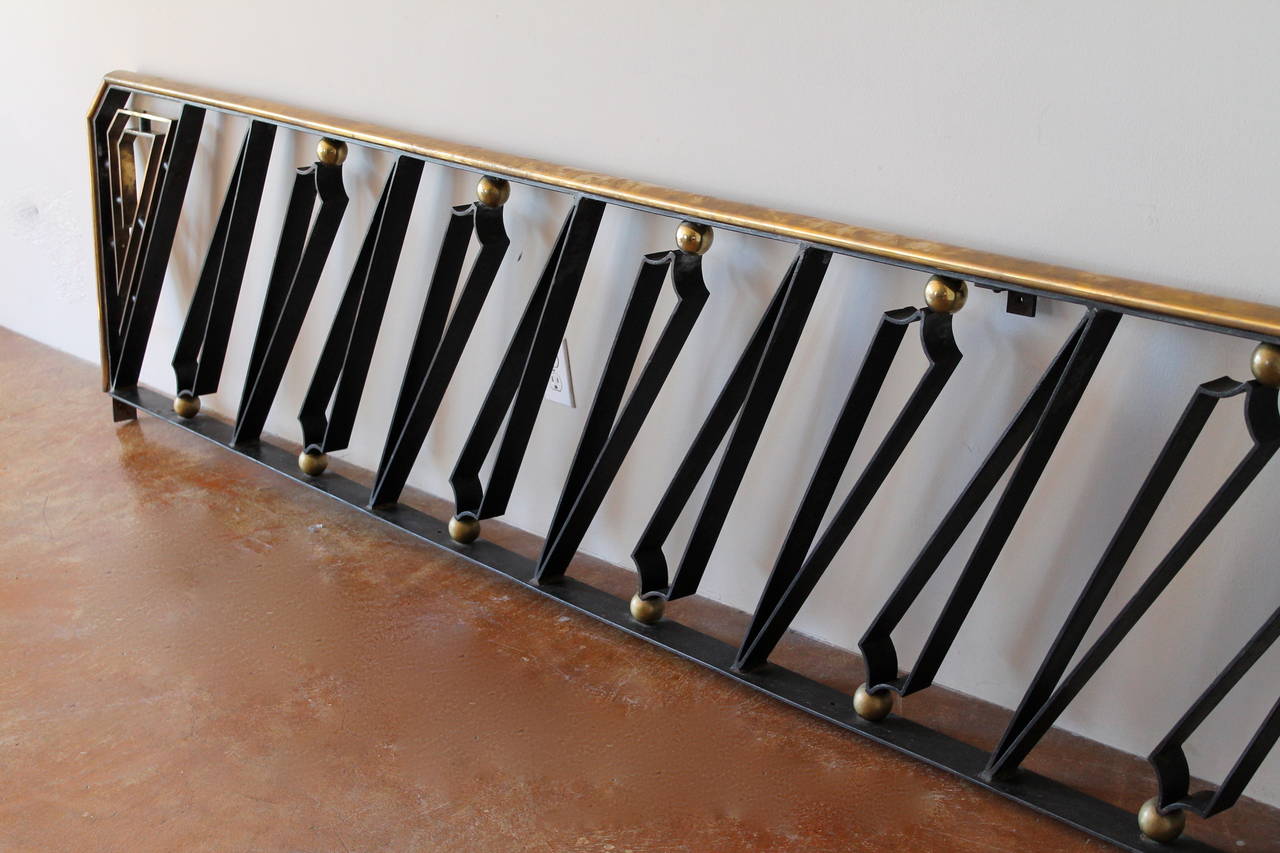 Forged Iron and Brass Handrail by Arturo Pani, Mexico City, 1940s For Sale 3